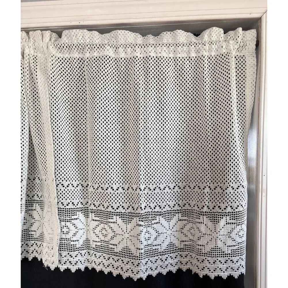 Crochet Lace Curtain Valance Panel 56